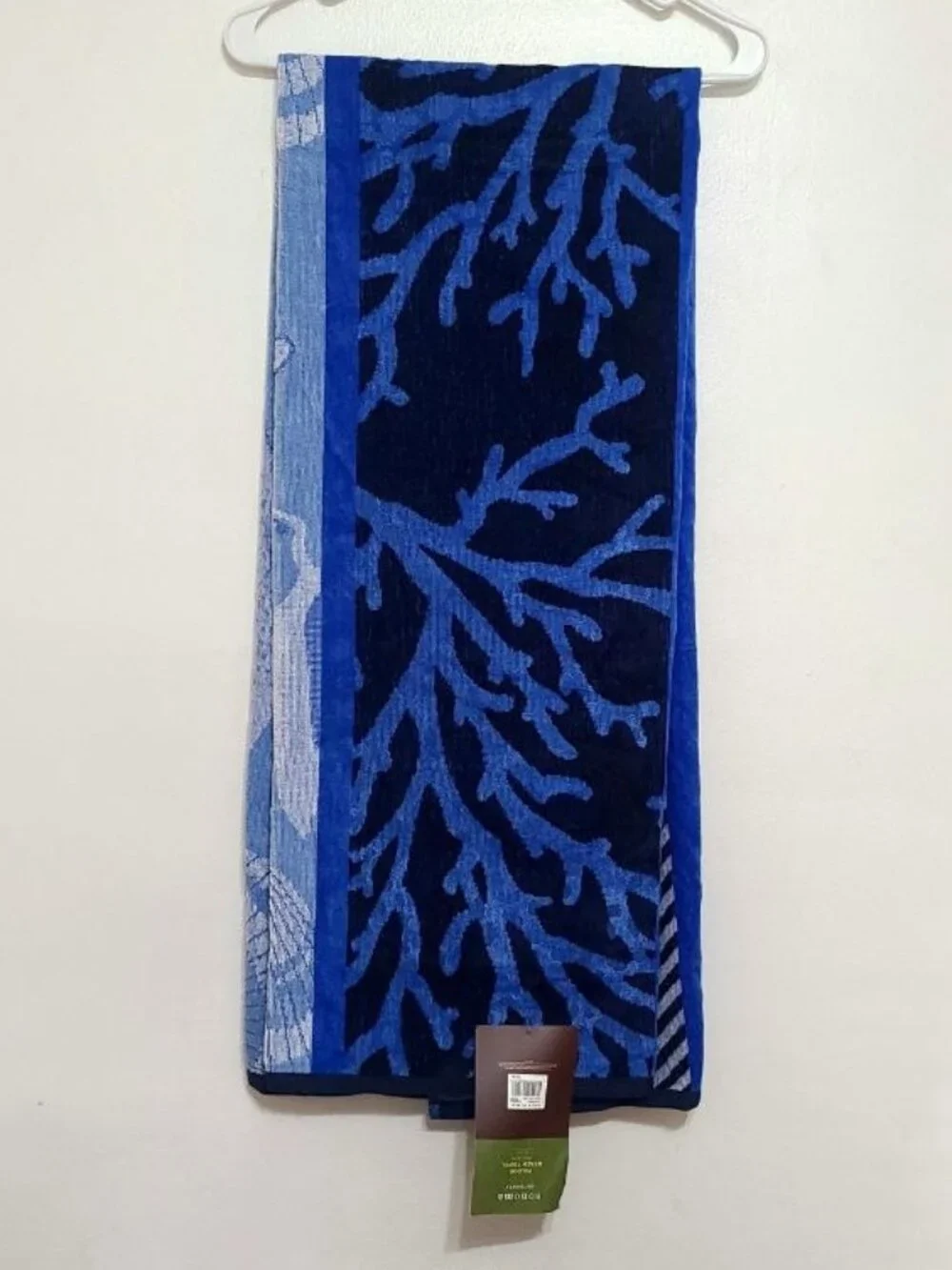 Blue Coral Velour Beach Towel